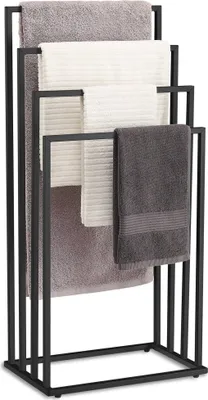 Produktbild von Handtuchhalter LINESTRO, metallisch mit 4 Armen, 93x45 cm, schwarz