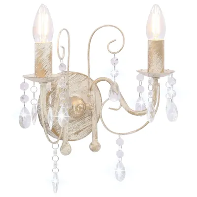 Immagine prodotto di Lampada da Muro con Perle Bianca per 2 Lampadine E14