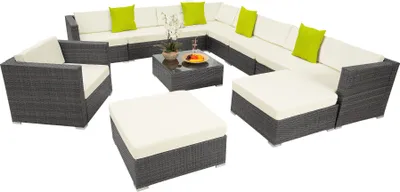 Produktbild von tectake® Aluminium Rattan Lounge Las Vegas mit Aluminiumgestell für 9 bis 11 Personen
