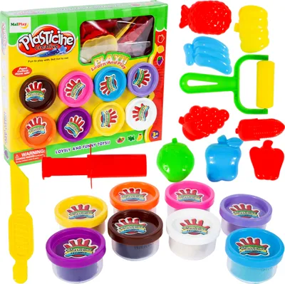 Immagine prodotto di Argilla da modellare MalPlay | asciugatura all'aria | set per l'artigianato | 8 colori | per bambine e bambini dai 3 anni in su