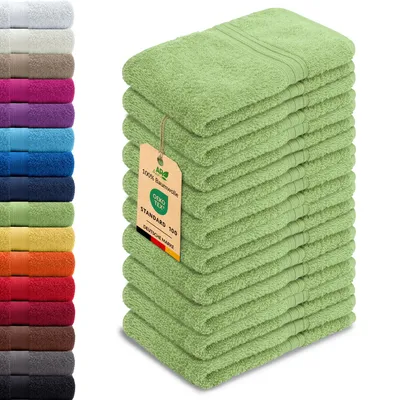 Produktbild von 10er-Set ARIZONA Handtuch-Serie von AR Line – 100% Baumwolle, 500 g/m², 10er-Set Gästetücher 30x50 cm, Apfelgrün