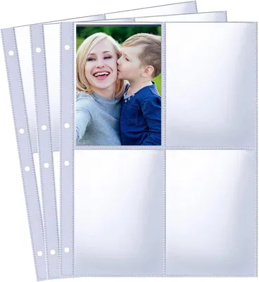 Obrázok produktu pre Foto obaly A4, 30 kusov, obojstranné priehľadné, 4 priehradky, pre fotografie a pohľadnice