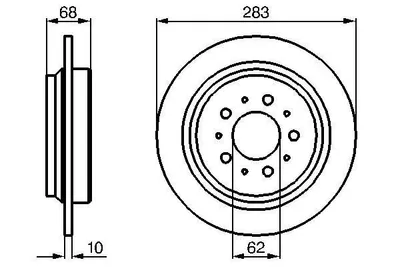Produktbild von 2x BOSCH Bremsscheibe 0 986 478 445 hinten für VOLVO 850 Kombi (855) S70 (874)
