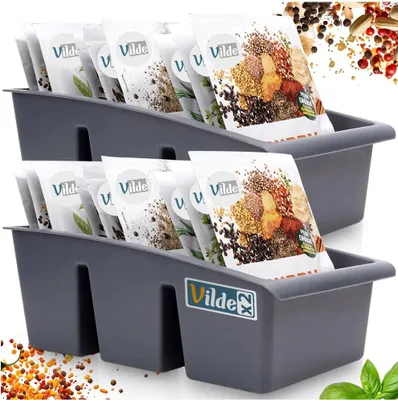 Produktbild von Vilde | Gewürzbehälter - Grau - 25 x 19 x 9 cm - 2 Stück - Küchenorganisation