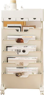 Produktbild von 360Home mobiler Regal Buch Magazin Organisator mit Fächer Büro Beige【SN318】