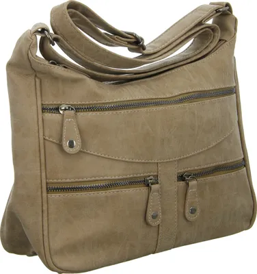 Produktbild von Shopper NB3109-1 aus glattem Kunstleder Beige mit zwei Hauptfächern 29x22x9 cm