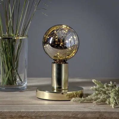 Zdjęcie produktu dla Lampa stołowa metalowa E27 GLANS mosiądz