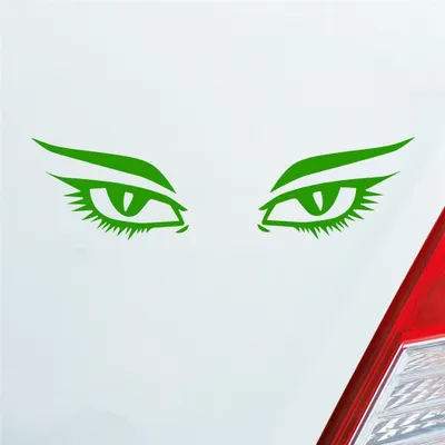 Produktbild von Auto Aufkleber Augen Frau Sexy Eyes Tuning 15x4 cm Hellgrün Sticker Heckscheibenaufkleber