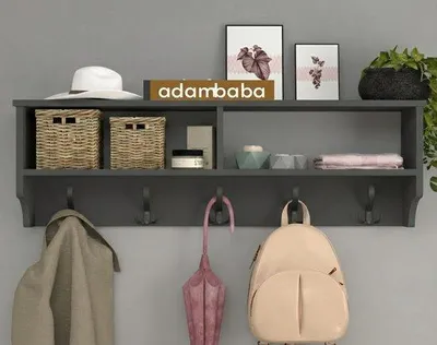 Produktbild von adambaba Wandgarderobe mit Ablage 10 Haken Industrie-Design 120x37x22 cm