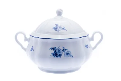 Image de Thun 1794 Rose, bol à soupe, porcelaine, rose bleue, 2,6 l, Thun