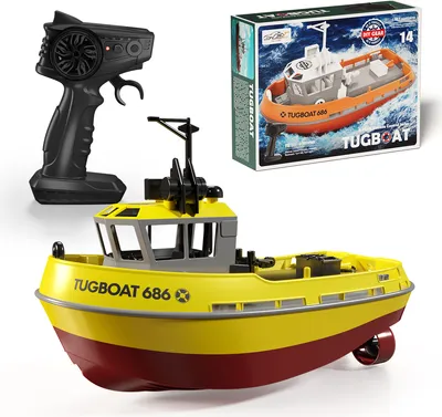 Produktbild von SG PINECONE FOREST SG686 2.4G 1/72 RC-Boot Leistungsstarkes Doppelmotor Schleppermodell mit Fernbedienung, Ferngesteuerte-Schiffe, Gelb