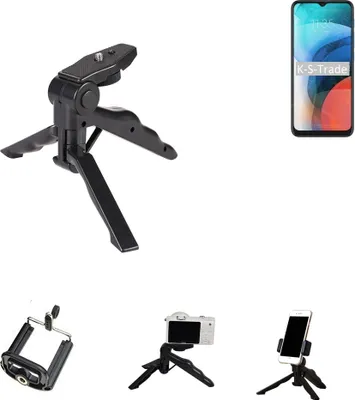 Produktbild von K-S-Trade Stativ Tisch-Ständer Dreibein Handy-Stativ Ständer kompatibel mit Lenovo K13 Mini-Stativ Smartphone Tripod Handy-Stativ aus Plastik
