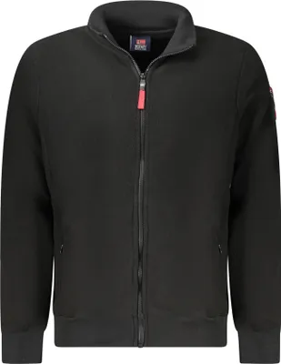 Produktbild von Herren Langarm-Fleece-Pullover mit Stickerei und Reißverschluss