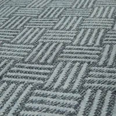 Produktbild von TT Home Flachgewebter Teppich Geometrisches Muster Kontrurenschnitt Webmuster Grau Trend Größe 160x220 cm