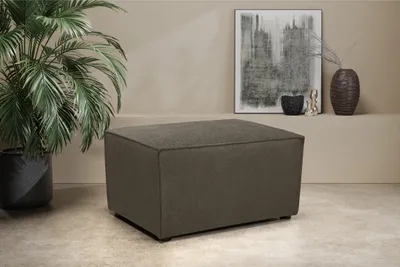 Produktbild von DOMO. collection Polsterhocker 100017, Hocker, Rechteckig, Sitzhocker, Fußhocker, Polsterganitur, 80 x 60 x 43 cm (BxTxH), schlamm