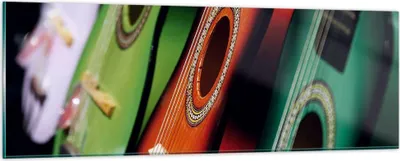 Produktbild von Bilder auf glas - Gitarre Musik Instrument - 90x30cm - Glasbilder - Wandbilder - Kunstdruck - zum Aufhängen bereit - Wanddekoration aus Glas - Glas Bilder - Wandbild auf Glas - GAB90x30-2113