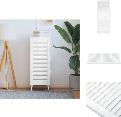 Produktbild von vidaXL Schranktür Lamellen-Design Weiß 99,3x39,4 cm Massivholz Kiefer - Schranktüren