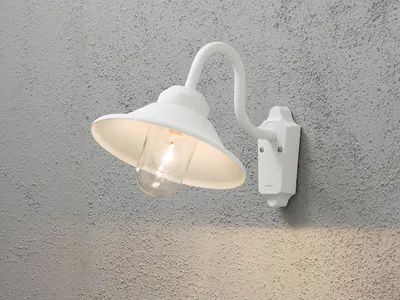 Produktbild von Konstsmide Vega Wandleuchte weiß lackiertes Aluminium, klares Glas, Hand EU 556-250