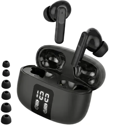Productafbeelding van Audyn Oortjes Draadloos - Draadloze Oordopjes - Noise Cancelling ANC+ENC - Bluetooth - In-ear - Zwart - FlowTune Pro