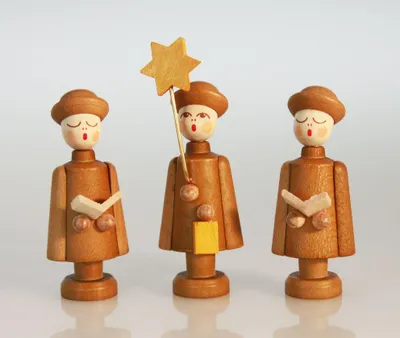 Obrázek produktu pro Dřevěné figurky 3 figurky Kurrende přírodní výška 4cm NOVINKA