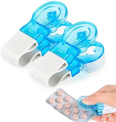 Produktbild von Medizinbehälter tragbar - Hygienisch - Contactloser Medikamentenentnehmer - Ideal für Senioren - Medikamentenbox - Schrankbehälter