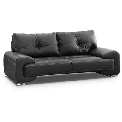 Produktbild von Polstergarnitur – Sofa-Set 3+2+1 OMEGA – Kunstleder Dolaro 08 schwarz, stilvoll & bequem