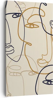 Produktbild von Bild auf Leinwand - Leinwandbild - Einteilig - Frau Gesicht Linie - 45x80cm - Wand Bild - Wanddeko - Wandbilder - Leinwanddruck - Bilder - Wanddekoration - Leinwand bilder - Wandbild - PA45x80-5109