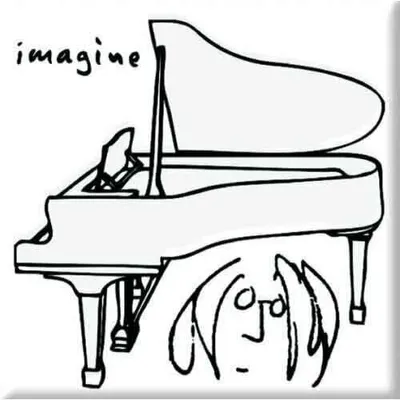 Obrázek produktu pro John Lennon Imagine Black On White Magnetka