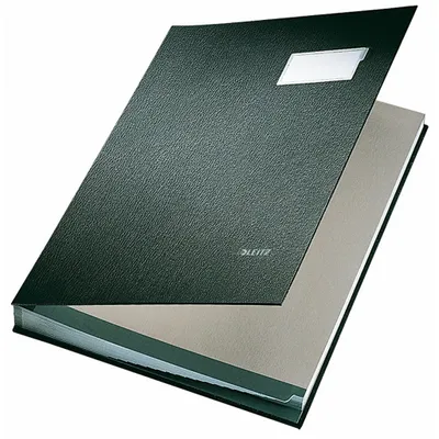 Produktbild von Leitz Unterschriftsmappe 57010095 DIN A4 10 Fächer Graupappe schwarz