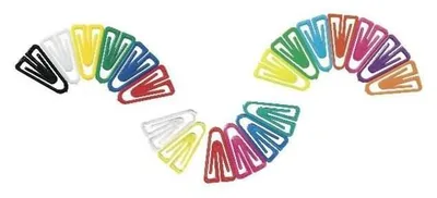 Produktbild von Büroklammern Plastiklips 35mm VE=50 Stück sortiert