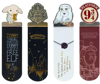 Imagen del producto de Cuatro marcapáginas de Harry Potter, ideales para los lectores