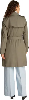 Produktbild von Tommy Hilfiger Damen Trenchcoat Baumwolle Slim Fit Kurz, Braun (Tundra Brown), 32