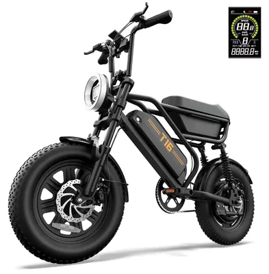 Produktbild von Elektrisches Fahrrad | URLIFE | T16 | 48V13Ah 16" Scheibenbremse eBike - Schwarz