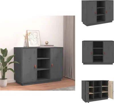 Imagen del producto de vidaXL, aparador gris de 100x40x75 cm, madera maciza de pino - Aparadores