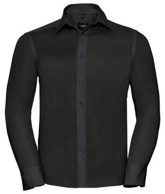 Produktbild von Russell Collection - "Ultimate" Hemd Bügelfrei für Herren Langärmlig LT5376 (4XL) (Schwarz)