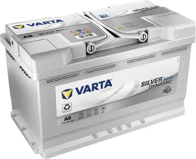 A Varta car battery is shown against a white background.