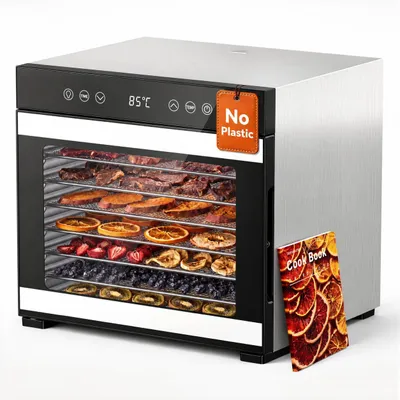 Immagine prodotto di Essiccatore JUMMICO, con 8 vassoi in acciaio inossidabile, timer a 48 ore e display LCD touch