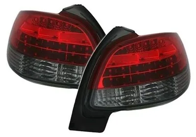 Zdjęcie produktu dla Światła tylne LED, czerwone, czarne, w wersji "smoke" (przyciemniane) do samochodu Peugeot 206, produkowanego od 8/1998