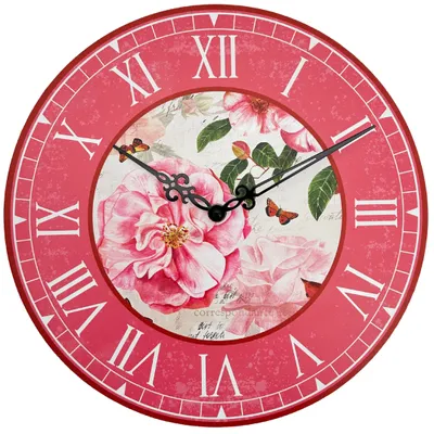 Produktbild von abc HOME | Wanduhr Rosen | Quarzuhrwerk | batteriebetrieben | 30 cm Ø