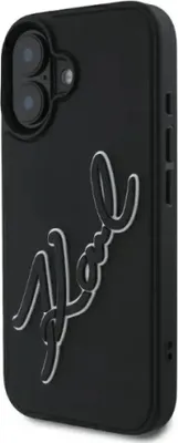 Produktbild von Karl Lagerfeld 3D Gummi Signatur Fall Na Iphone 16 - Czarne