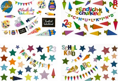Produktbild von Oblique Unique Schuleinführung Aufkleber Set Endlich Schulkind Schul Sticker Einschulung Deko Kinder Lernen - bunt