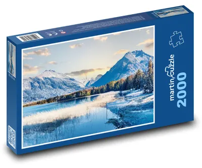 Obrázok produktu pre Puzzle 2000 Zasnežené hory a zimné jazero - martinpuzzle