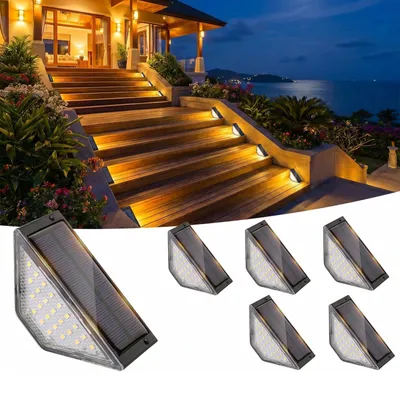 Image de Lampes solaires d'extérieur, lot de 6, étanches, lumière blanc chaud