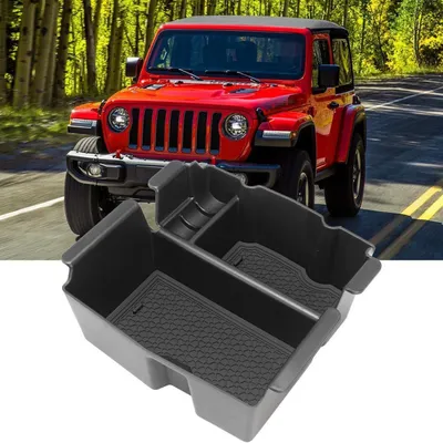 Produktbild von Mittelkonsole Armlehne Aufbewahrungsbox für Wrangler JL 2018-2024 ABS Kunststoff