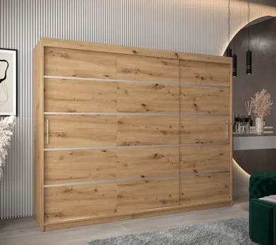 Obrázok produktu pre Šatníková skriňa ENNI - šírka 250 cm, dub artisan