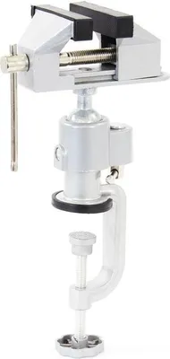 Obrázek produktu pro Mini otočný stolní svěrák, otočný o 360°, hliník, šířka upnutí 50 mm, pracovní stůl, dílna, upínání, obrábění
