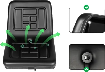 Obrázek produktu pro Sedadlo traktoru, ergonomický design, nastavitelná velikost, černé