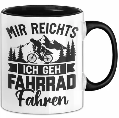 Produktbild von Mir Reichts Ich Geh Fahrrad Fahren Tasse Geschenk Für Fahrradfahrer Kaffee-Becher (Schwarz)