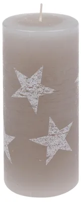 Produktbild von Stumpenkerze "Multistern" Taupe 150/68 mm