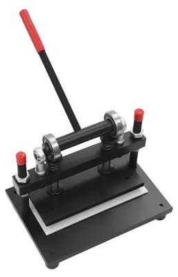 Produktbild von Manuelle Lederschneidmaschine - Stanz- und Schneidpresse - 2 t Presskraft - 30,5 cm Einzugsbreite - Für Schuhherstellung, Leder/Stoff/Papier - Schwarz